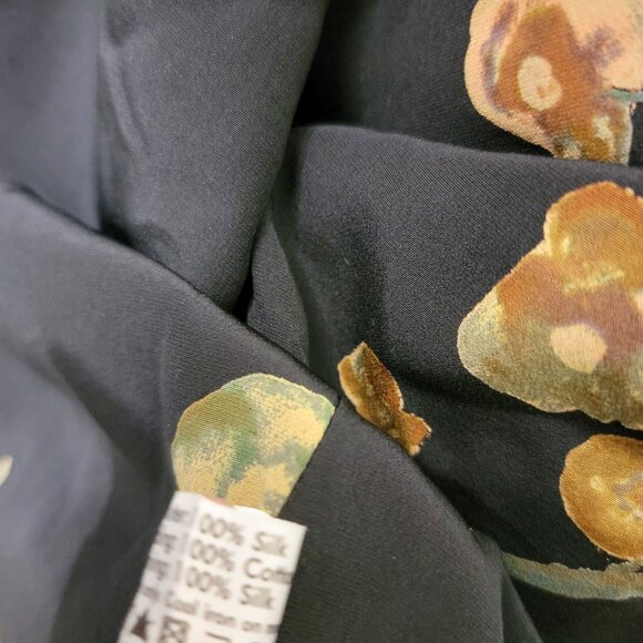 Eskandar Brown Silk Floral Kimono 1 - Picture 9 of 11